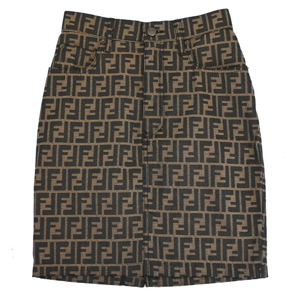 Fendi Zucca Skirt Brown #42 - Picture 1 of 11